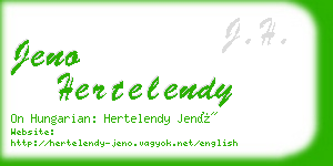 jeno hertelendy business card